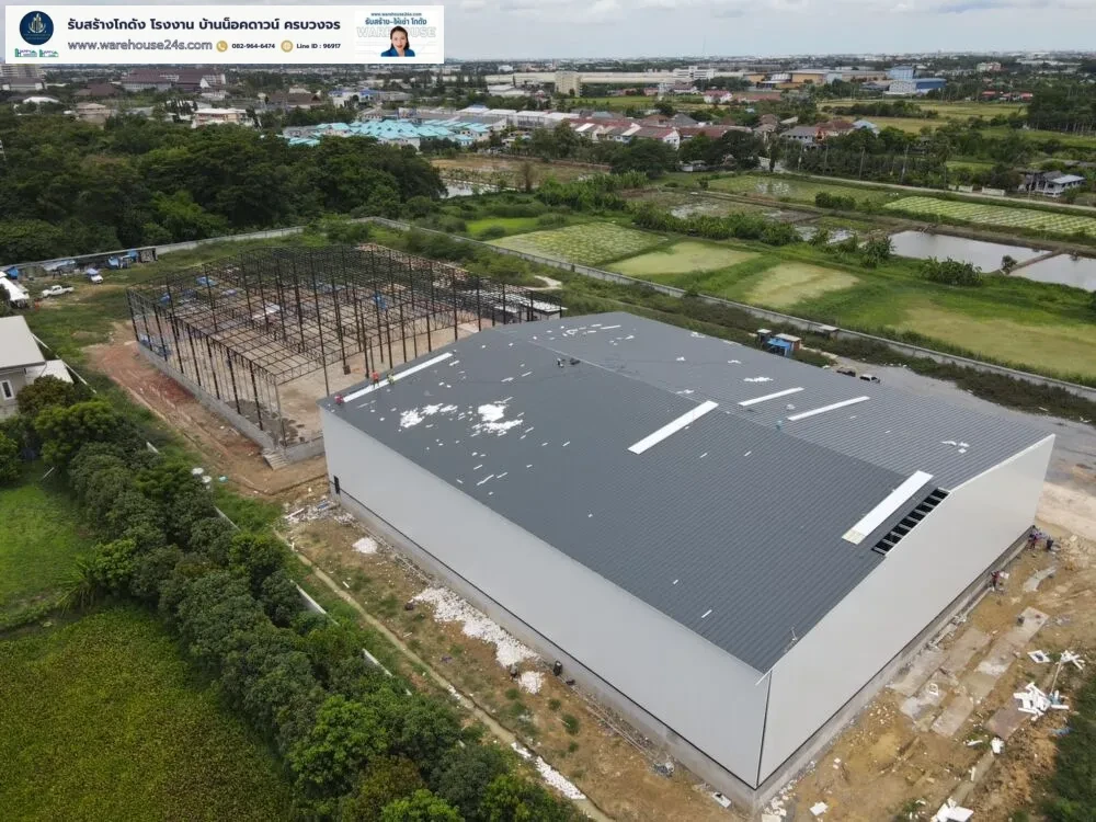 โครงการโกดังสำเร็จรูประบบ HW-HC: ความคืบหน้ามุงหลังคาที่นครปฐม