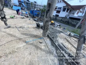 เริ่มงานเสาเข็มเจาะโกดังสำเร็จรูป พร้อมพื้นอุตสาหกรรม 3 ตัน/ตร.ม. อย่างมืออาชีพ