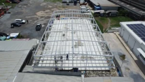Happy Warehouse HW-H ขนาด 18×35×4 เมตร ตรวจสอบความพร้อมก่อนส่งมอบงาน